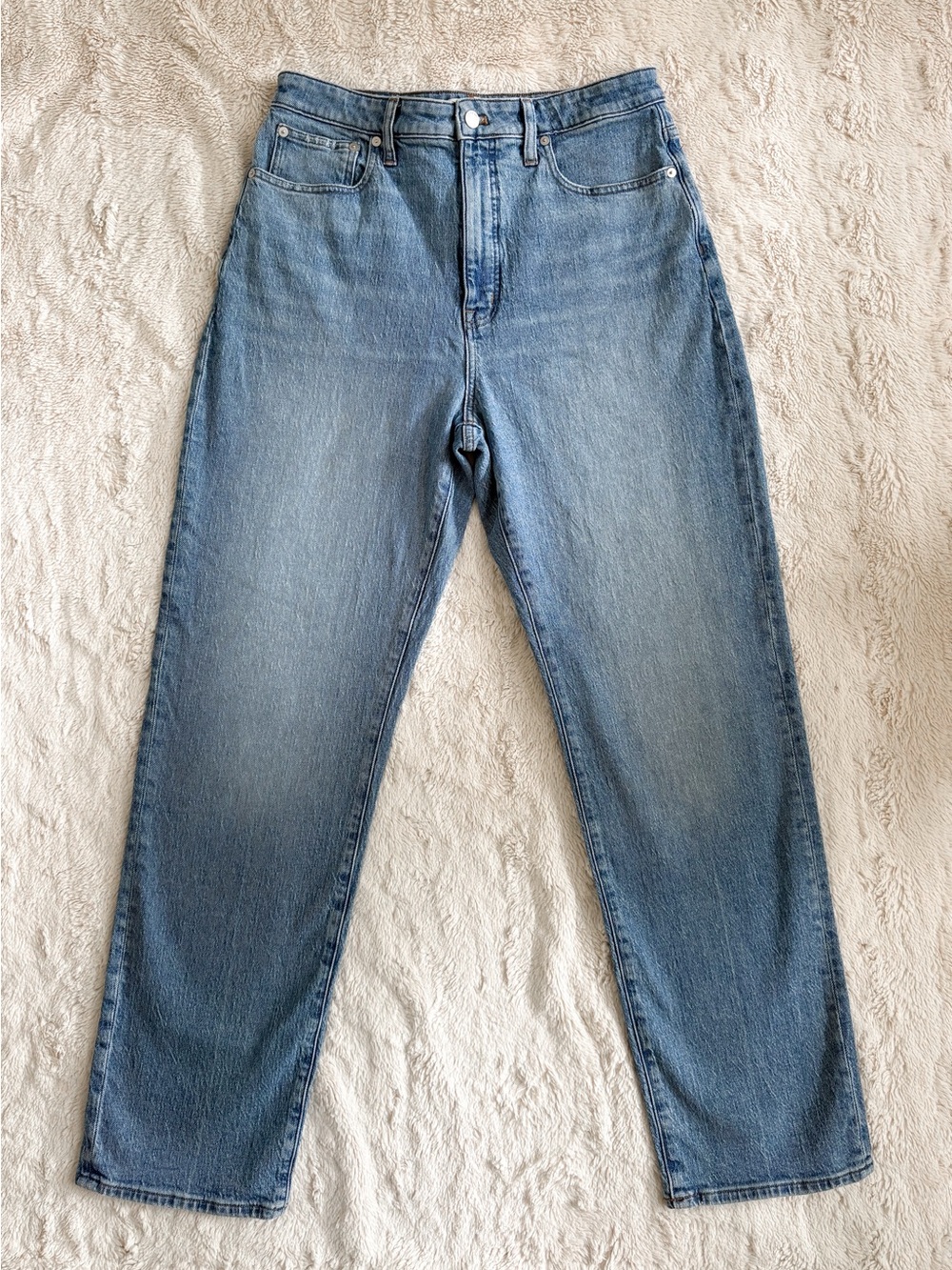 Madewell Curvy 90s Straight Jeans 30T High Rise Tall Light Wash Denim